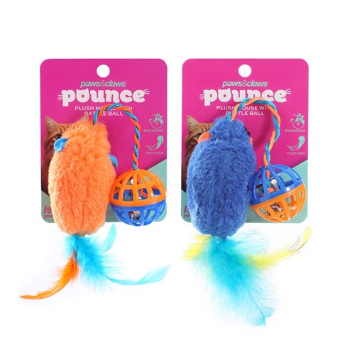 POUNCE PLUSH MOUSE W RATTLE