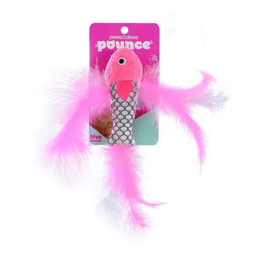 POUNCE FISH TOY WITH FEATHER