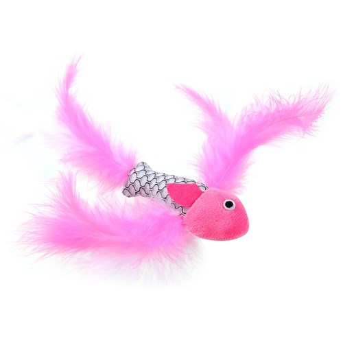 POUNCE FISH TOY WITH FEATHER