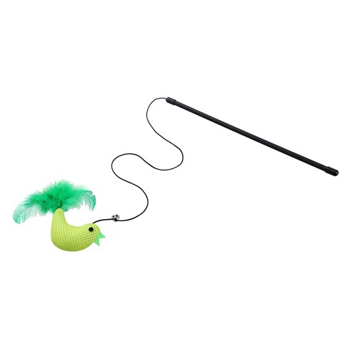 POUNCE PLUSH BIRD CAT DANGLER 2 ASSTD COLS 30CM cat toys