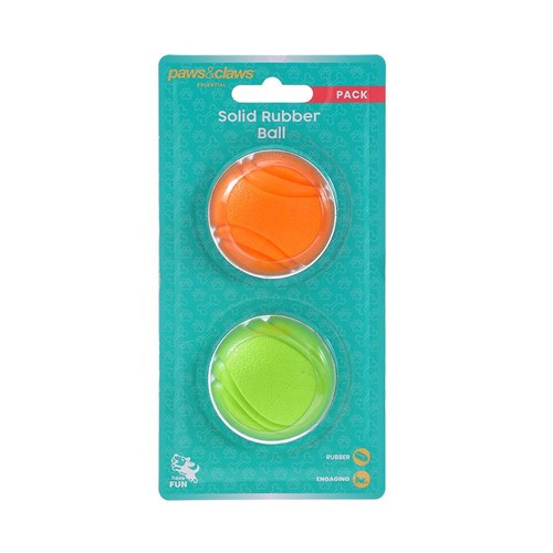 SOLID RUBBER BALL 2PK