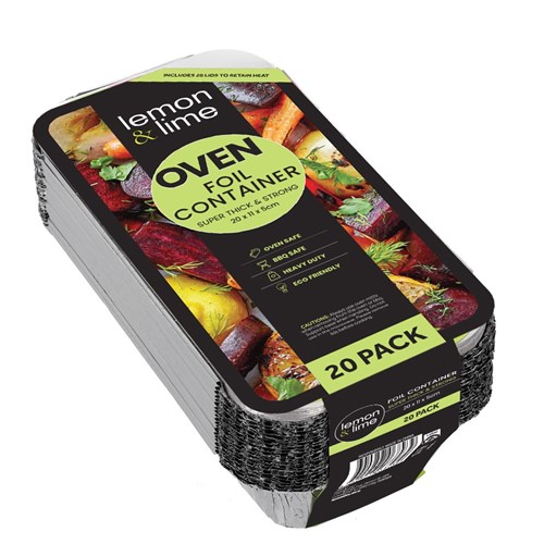 FOIL CONTAINER W/LID 20PK