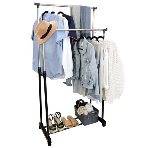 CLOTHES DOUBLE GARMENT RACK