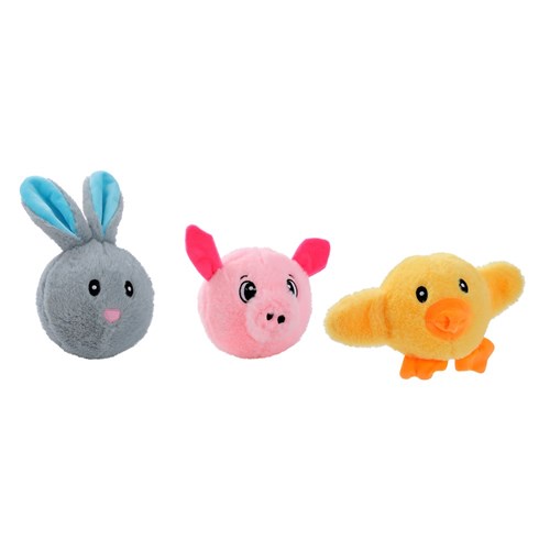 PLUSH ANIMAL SQUEAKY BALL