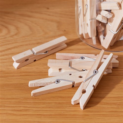 WOODEN CLOTHES PEGS 50PK
