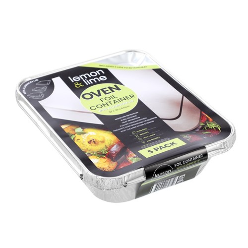 FOIL TRAY WITH FOIL LID 5PK