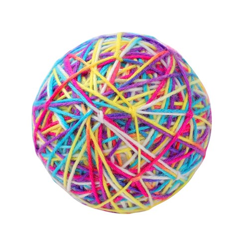POUNCE CAT WOOL BALL W/ RATTLE