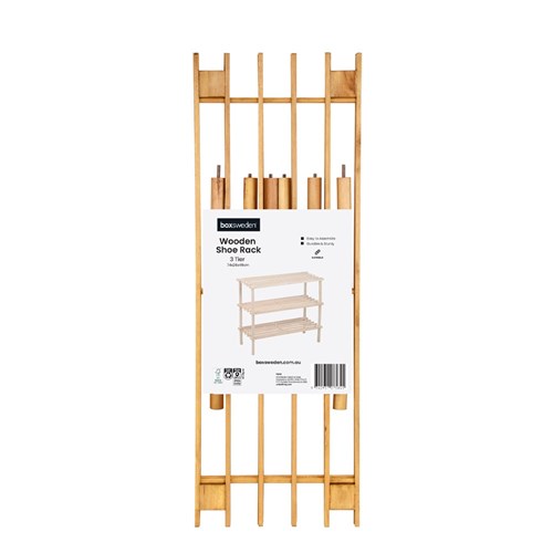 SHOE RACK 3 TIER 74X26X49CM