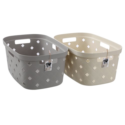 DIAMOND QUILTED LAUNDRY BASKET