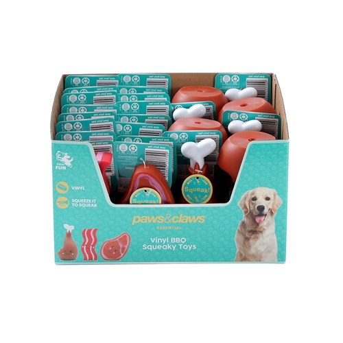 VINYL MEAT SQUEAKY TOYS IN PDQ