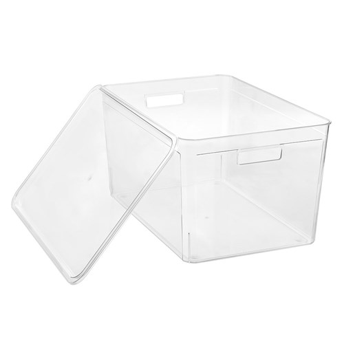 CRYSTAL STORAGE BOX LIDDED 50L