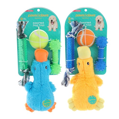 P&C DOG TOYS 4PK  2 ASSTD