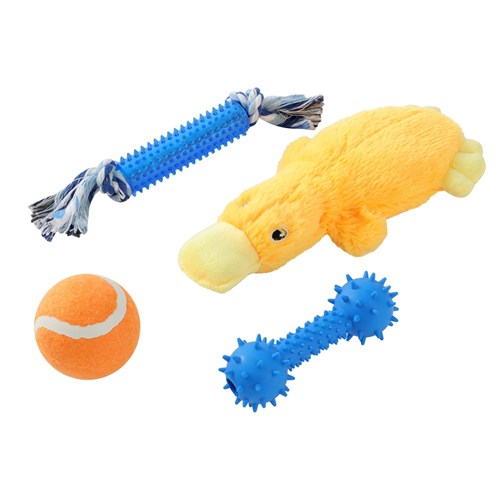P&C DOG TOYS 4PK  2 ASSTD
