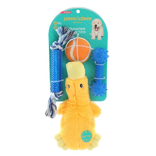 P&C DOG TOYS 4PK  2 ASSTD