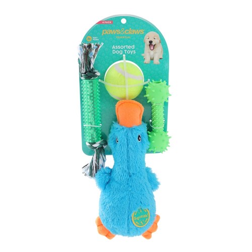 P&C DOG TOYS 4PK  2 ASSTD