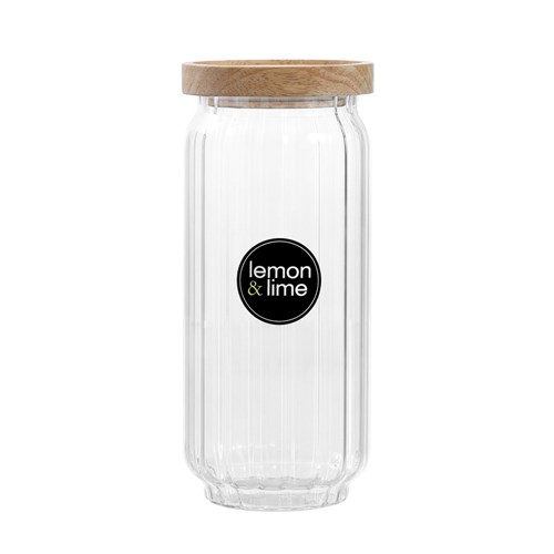 WOODEND RIBBED GLASS JAR 1L