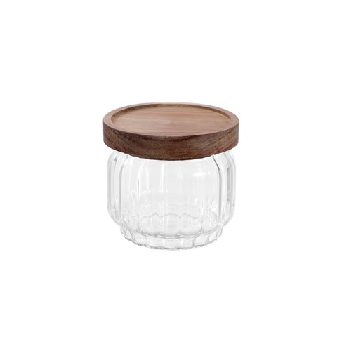 WOODEND ACACIA RIBBED GLASS