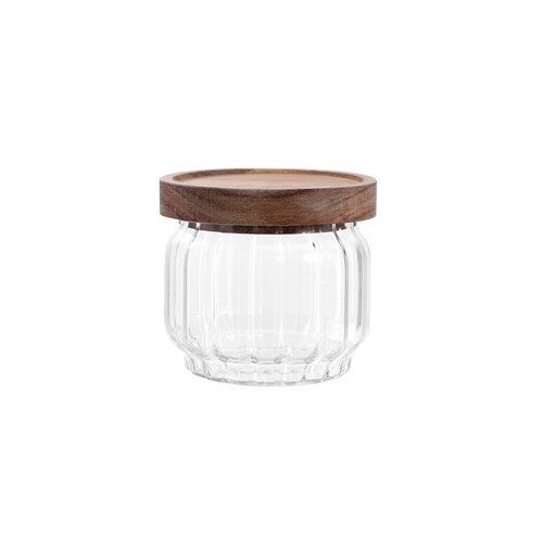 WOODEND ACACIA RIBBED GLASS