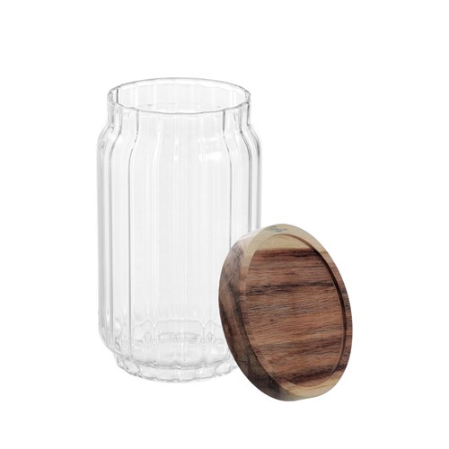 WOODEND ACACIA RIBBED GLASS
