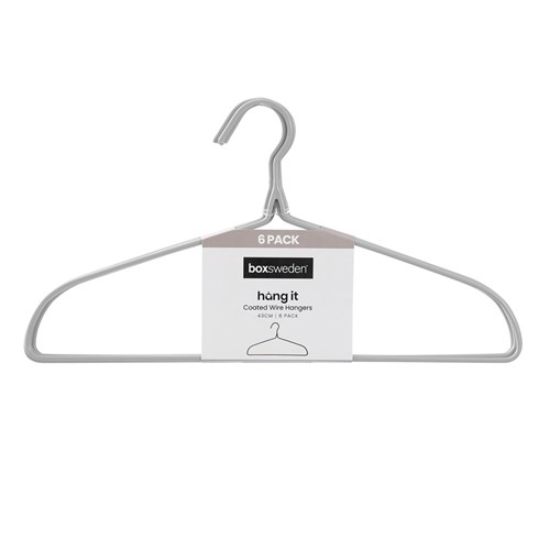 HANGIT COATED WIRE HANGER 6PK