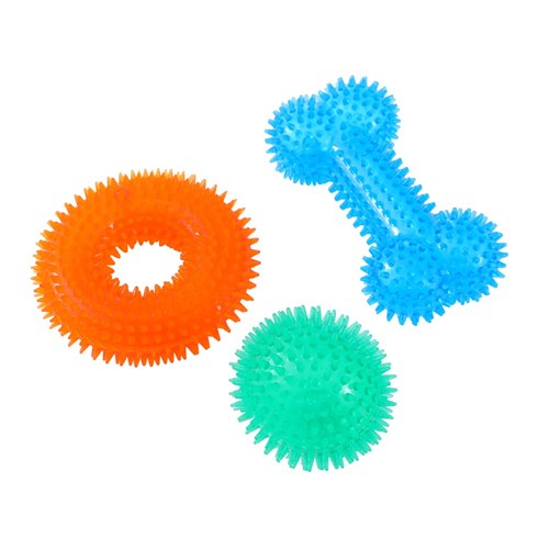 DOGGO SPIKEY TPR TOY 3PK