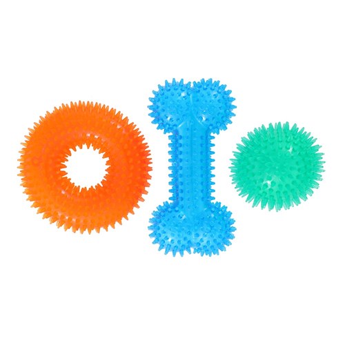 DOGGO SPIKEY TPR TOY 3PK