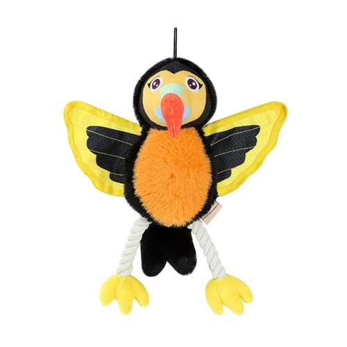 PLUSH PARROT W/ ROPE LEGS