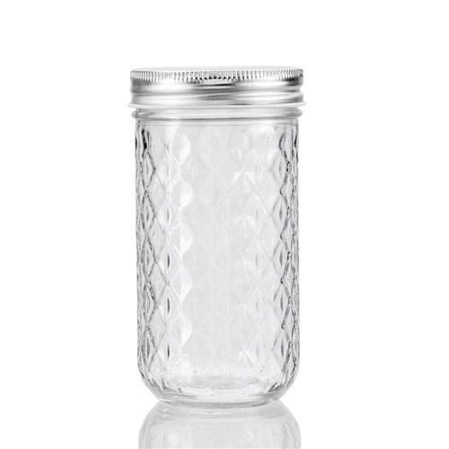 QUILTED GLASS CONSERVE JAR 3PK