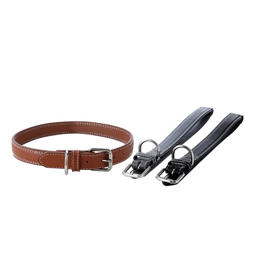 LEATHER LOOK PADDED DOG COLLAR
