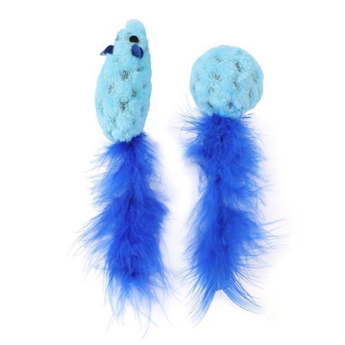 MOUSE & BALL FEATHER CAT TOY