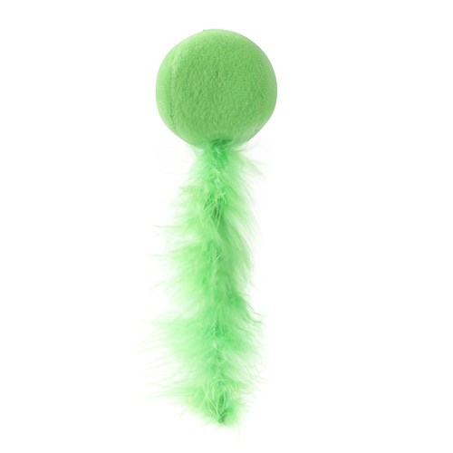 PLUSH BALL W/ FEATHER TAIL