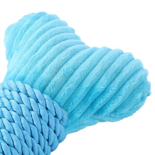 ROPED-UP PLUSH BONE AQUA