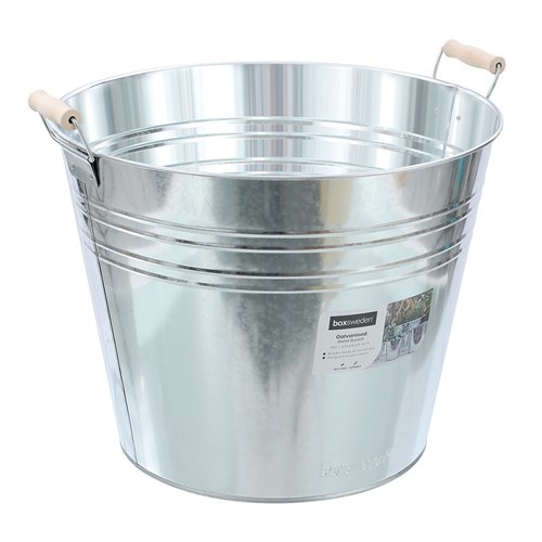 METAL ICE BUCKET WOOD HANDLES