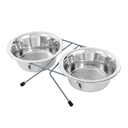DOUBLE PET BOWL S/STEEL W/