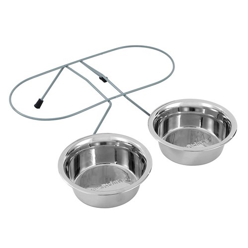 DOUBLE PET BOWL S/STEEL W/