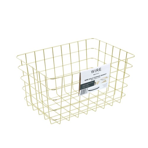 WIRE GOLD STORAGE BASKET LGE